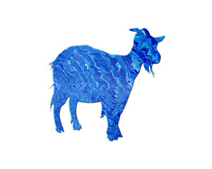 Goat Animal Blue Waves Icon Logo Symbol illustration