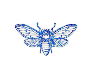 Beekeeper Honey bee Blue Waves Icon Logo Symbol illustration