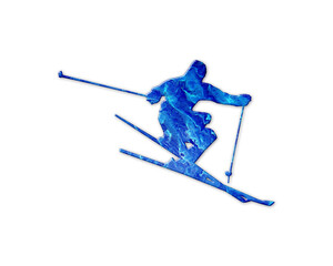 Fototapeta na wymiar Ski Snow Sports Blue Waves Icon Logo Symbol illustration