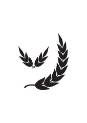 Laurel wreath branches. Bay tree leaves. Vector illustration isolated
