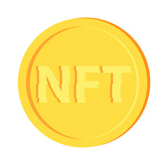 NFT gold coin. Vector illustration