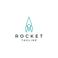 Fototapeta premium Rocket logo icon design template flat vector
