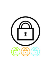 No access. Locked up padlock with keyhole. Vector icon