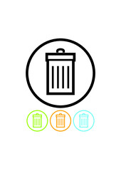 Trash can. Vector trashcan icon isolated