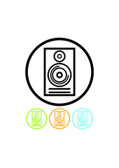 Music bluetooth speaker. Sound system vector icon