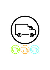 Delivery van vector icon. Moving. Removal truck