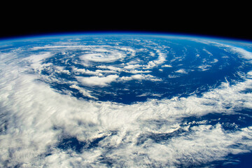 Storm formation in the ocean. Digital Enhancement. Elements of this image furnished by NASA