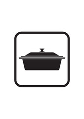 Kitchen pan stew roaster. Saucepan  vector icon isolated