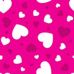 Valentines day. red and pink Rose gradient hearts at black background seamless background .hearts texture Seamless love background with red hearts