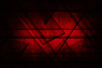 abstract red background, lines angles and diamond shaped pattern in vintage grunge texture design,...