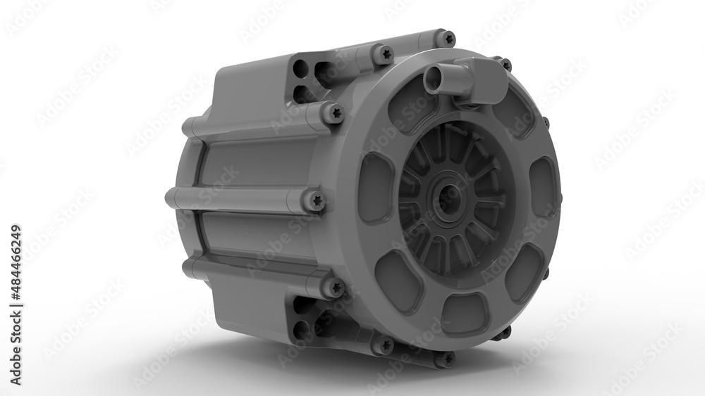 Aufkleber 3d rendering - engine isolated on white background