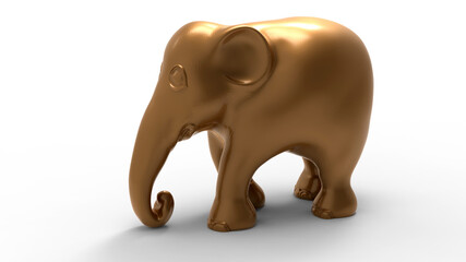 3D rendering - small elephant statuette
