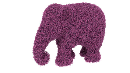3D rendering - pink fluffy baby elephant