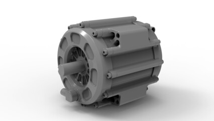 3D rendering - gray electric motor