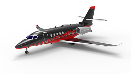 3D rendering - isolated private jet