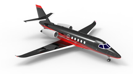 3D rendering - airplane on a white background