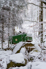 Anhänger im Winterwald
