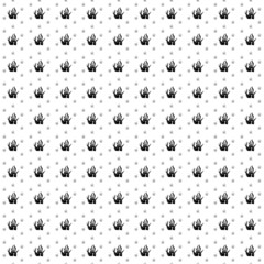 Square seamless background pattern from black seaweed symbols are different sizes and opacity. The pattern is evenly filled. Vector illustration on white background