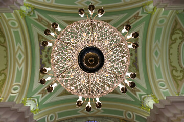 Details of chandelier in orthodox russian cathedral