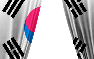 Flag of South Korea against white background. 3d illustration