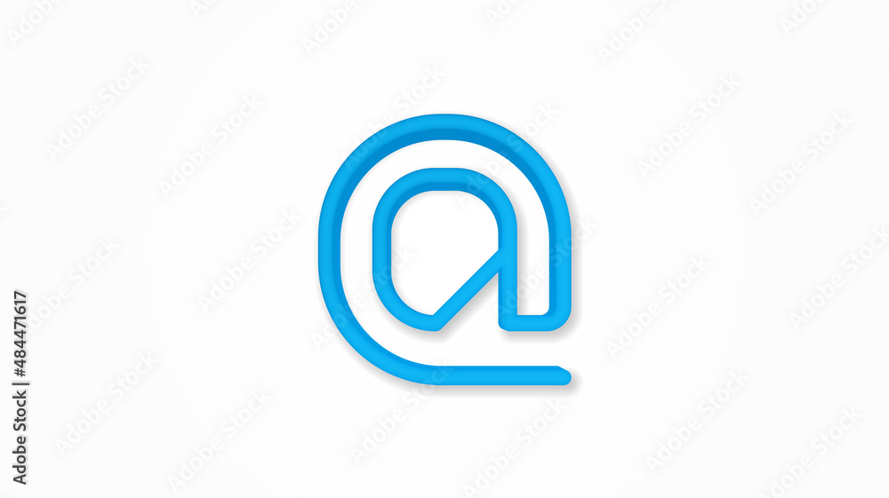 Poster email symbol realistic icon. 3d vector illustration. isolated line color pictogram. transparent shad