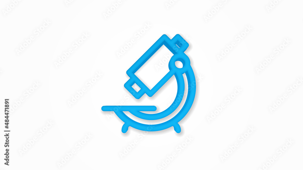 Poster microscope realistic icon. 3d vector illustration. isolated line color pictogram. transparent shadow