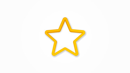 five-pointed star, bookmark realistic icon. 3d vector illustration. Isolated line color pictogram. Transparent shadows