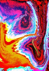 Multicolored marble background.Bright shades. Acrylic paint spreads freely and creates an interesting pattern. Background for laptop cover, book, laptop, fabric