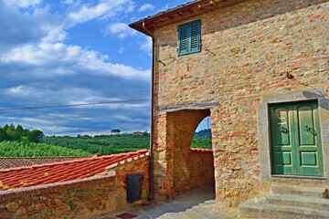 medieval village of Vinci, a Tuscan town in the province of Florence, Italy, known for being the...