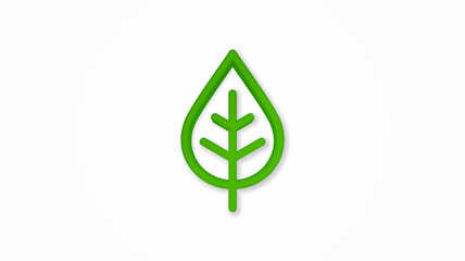 green leaf, eco realistic icon. 3d vector illustration. Isolated line color pictogram. Transparent shadows