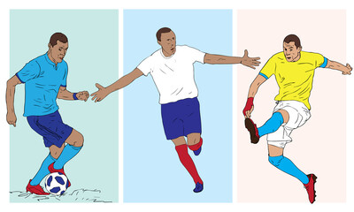 Soccer players vector illustration