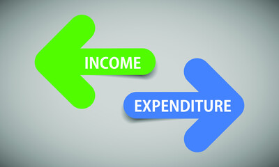 Income and expenses two color tags vector graphics
