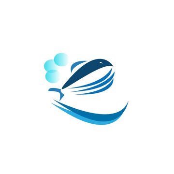 fish in the sea logo design image illustration