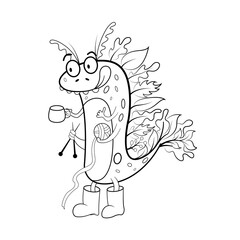 Children's coloring page - character design monster