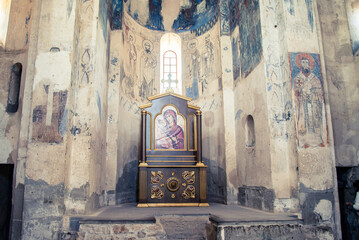 Akdamar island, Van, Turkey - September 2013: Interior of Akdamar church. Akdamar church is an important religious place for the Armenian people, in Akdamar Island