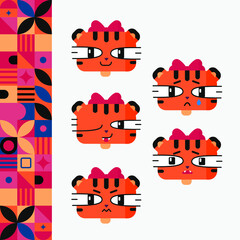 emotion map animal baby sad funny winks tiger cub girl