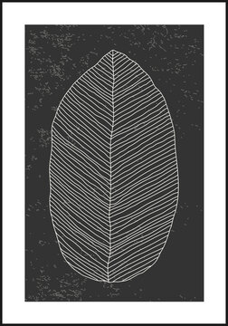 Minimalist botanical monstera leaf abstract collage poster