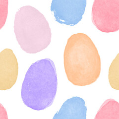 Colorful watercolor easter egg seamless pattern