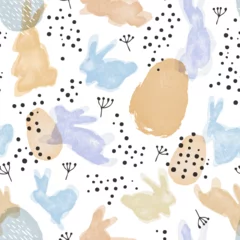 Watercolor scandinavian easter seamless pattern