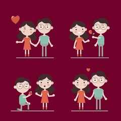 couple love collection design vector illustration