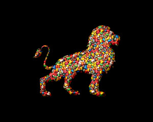 Lion Leo Animal Sweet Candies Icon Logo Symbol illustration
