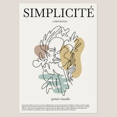 Vector  hand drawn  minimalistic placard with illustration. Creative abstract artwork . Template for card, poster, banner, print for t-shirt, pin, badge, patch.