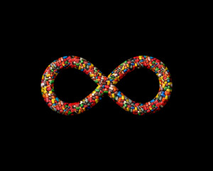 Infinity limitless infinite Sweet Candies Icon Logo Symbol illustration
