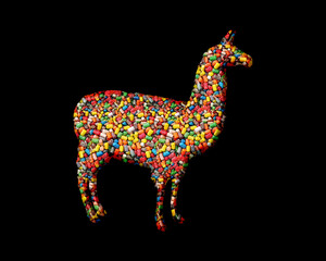 Llama alpaca Lama Sweet Candies Icon Logo Symbol illustration