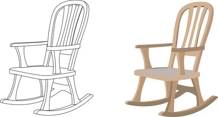 wooden rocking chair for furniture and relaxation relaxation