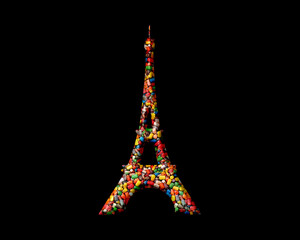 Eiffel Tower Paris, France Sweet Candies Icon Logo Symbol illustration