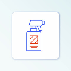 Line Hairdresser pistol spray bottle with water icon isolated on white background. Colorful outline concept. Vector