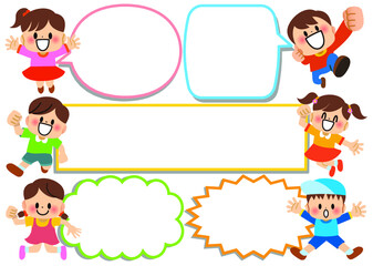 フレーム,吹き出し,子供,小学生,幼稚園,保育園,小学校,園児,保育所,保育,学校,子供向け