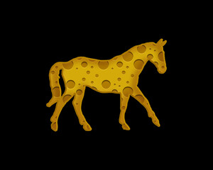 Horse Animal Cheese Icon Logo Symbol illustration