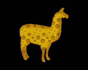 Llama alpaca Lama Cheese Icon Logo Symbol illustration